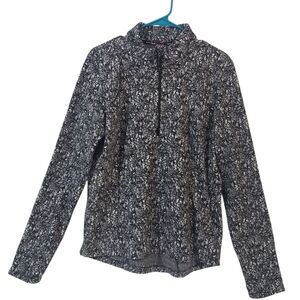 SPYDER Womens Black White Fleece Half Zip Pullover Jacket Size Large NWT Active